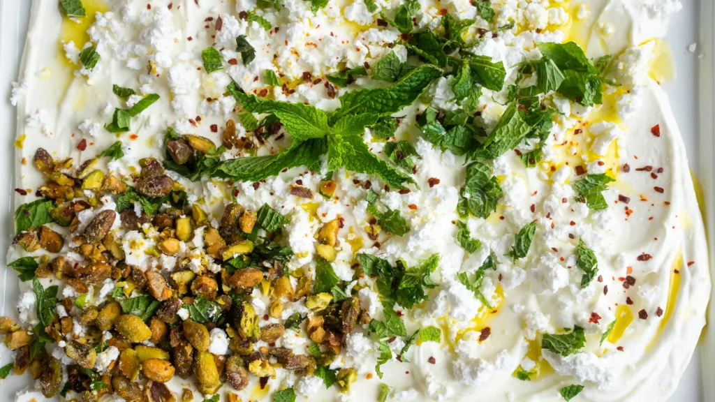 A close up of some food with herbs